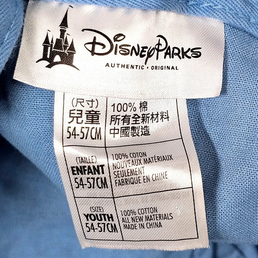 Disney Parks Stitch Wuz‎ Here Youth Hat Blue Distressed Claw Marks Baseball Cap